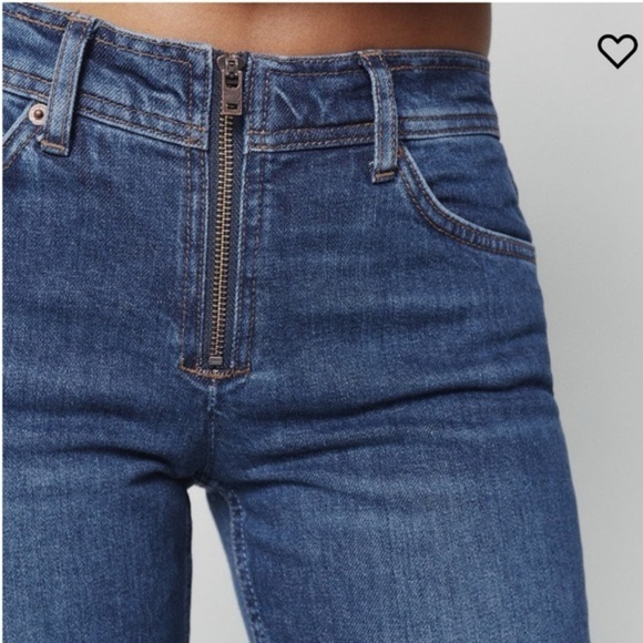 NEW REFORMATION Julianna Zip MidRise Straight Jeans Exposed Zip Mesa Stretch 26 - Picture 7 of 13